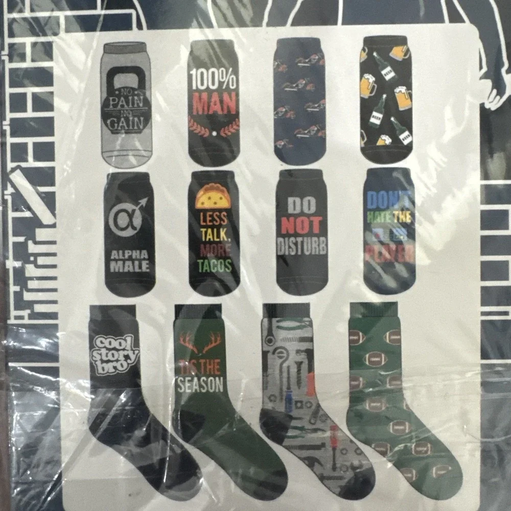 Mens Novelty‎ Socks 12 Days Of Socks- Men's Size 6-12